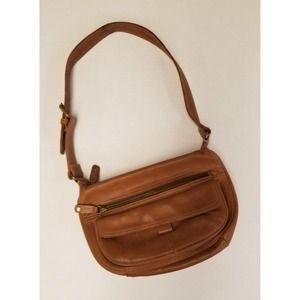 Fossil Tan Brown Genuine Leather Hobo Purse - image 1